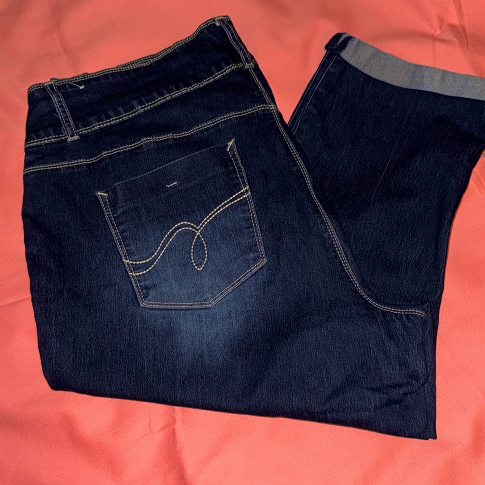 High waisted cropped jean